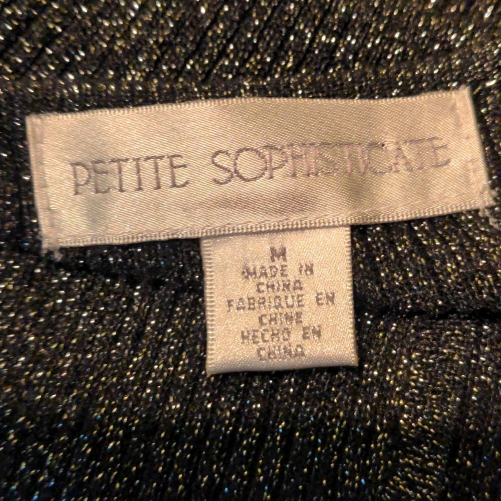 Petite Sophisticate Charcoal Grey + Silver Silk Blend Cardigan Sweater Sz M - Picture 6 of 9